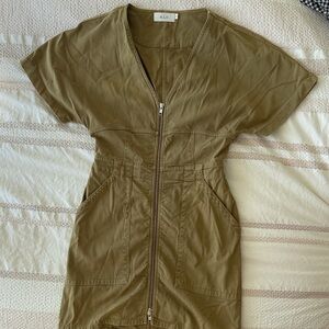 A.L.C. Khaki Zip-Front Dress